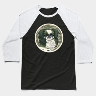 Japanese Chin Camouflage Motif Baseball T-Shirt